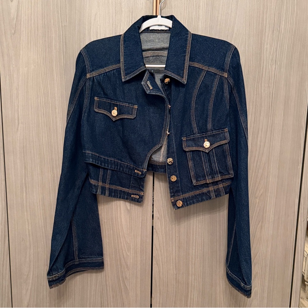 Acler Indigo Denim Jacket with Contrast Stitching